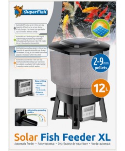 Bassin de jardin : DISTRIBUTEUR NOURRITURE 12L SOLAR FISH FEEDER TAILLE XL, Distributeur automatique