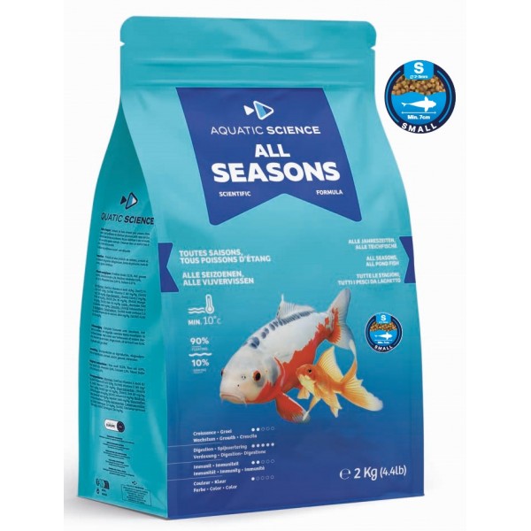 Bassin de jardin : Aquatic Science All Seasons SMALL 2Kg, Nourriture Ichi Food-Aquatic Science