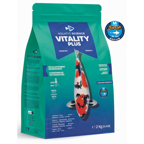 Bassin de jardin : Aquatic Science Vitality Plus MEDIUM 2kg, Nourriture Ichi Food-Aquatic Science