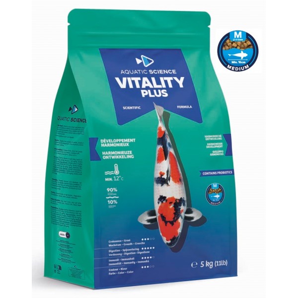 Bassin de jardin : Aquatic Science Vitality Plus MEDIUM 5kg, Nourriture Ichi Food-Aquatic Science