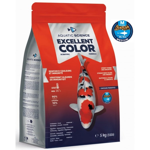 Bassin de jardin : Aquatic Science Excellent Color MEDIUM 5kg, Nourriture Ichi Food-Aquatic Science