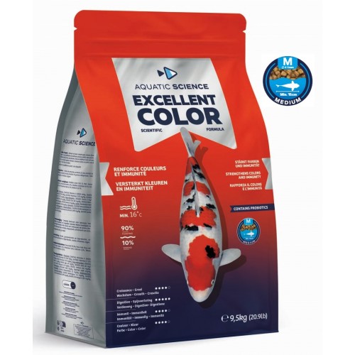 Bassin de jardin : Aquatic Science Excellent Color MEDIUM 9,5kg, Nourriture Ichi Food-Aquatic Science