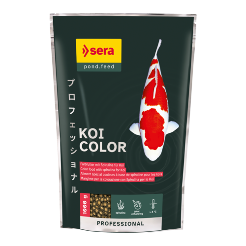 Bassin de jardin : SERA koi color SPIRULINA spécial couleurs 1KG, Nourriture Serapond