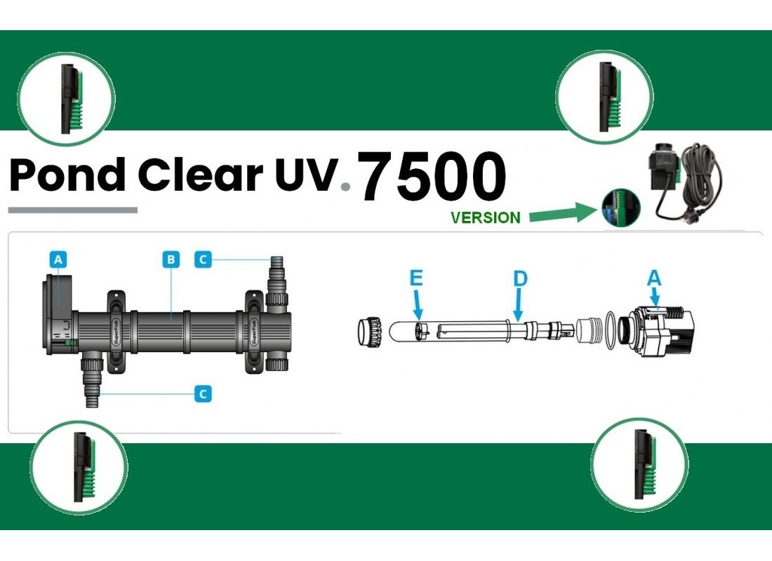 UV POND CLEAR 7500 VERSION BOUTON VERT