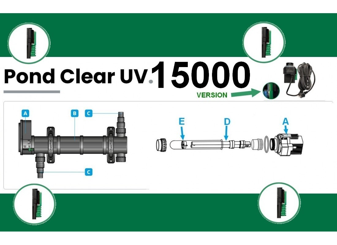 UV POND CLEAR 15000 VERSION BOUTON VERT